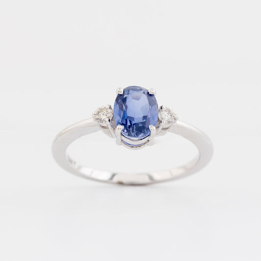 Blue Sapphire Diamond Ring