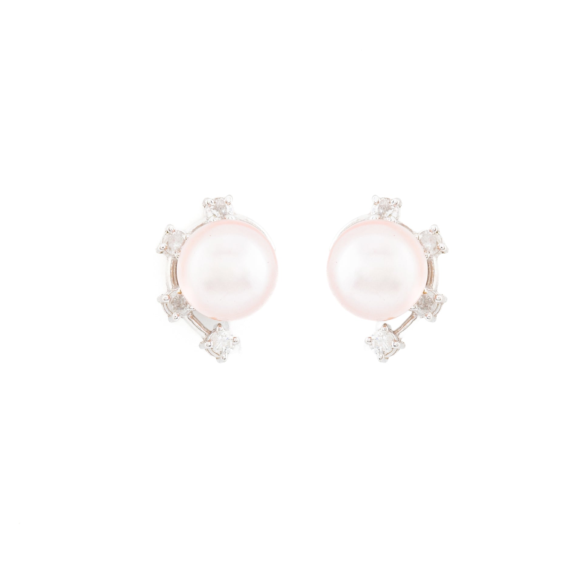 Changeable Pearl and Diamond Leaf Earrings