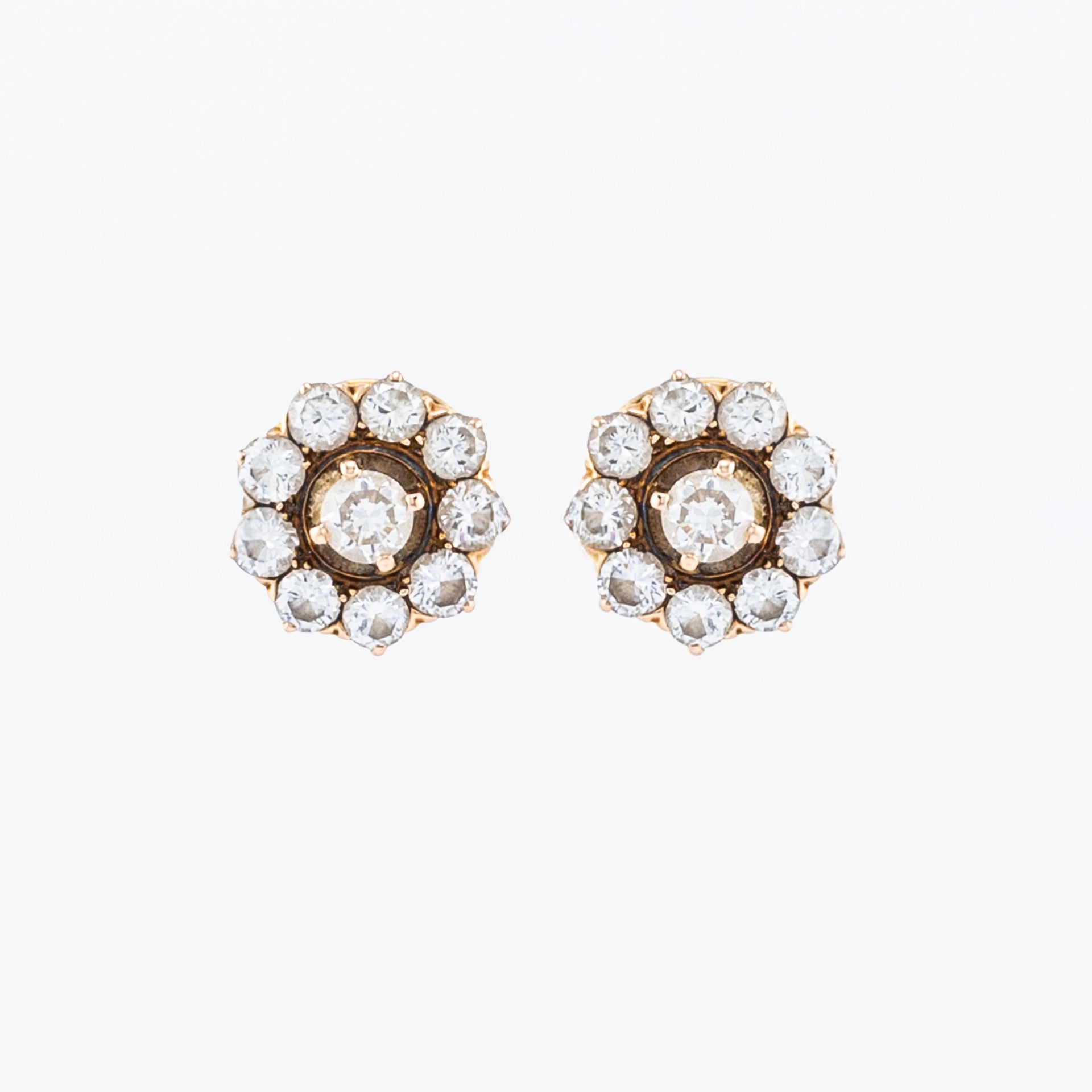 Diamond Flower Studs