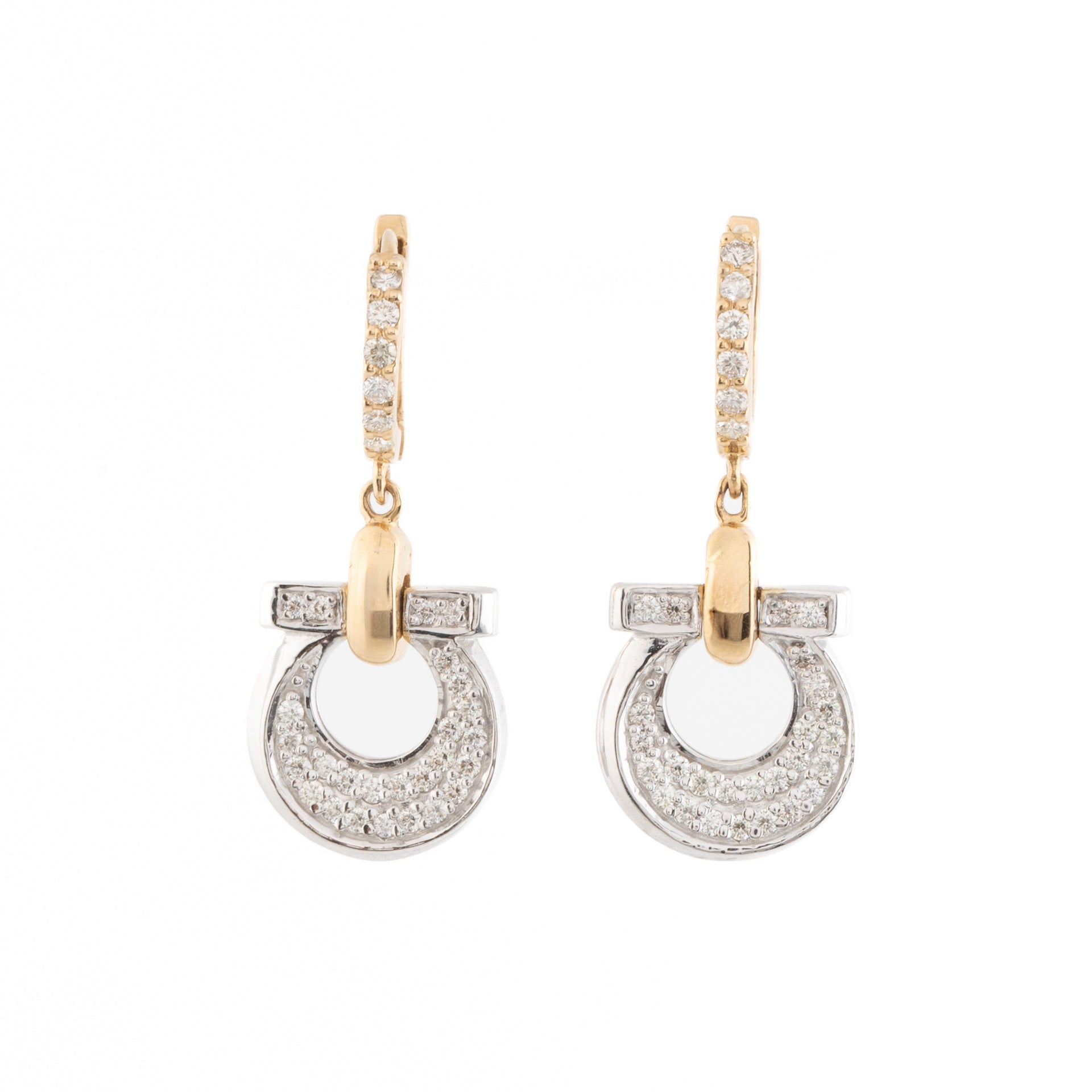 Diamond Hoop Drop Earrings