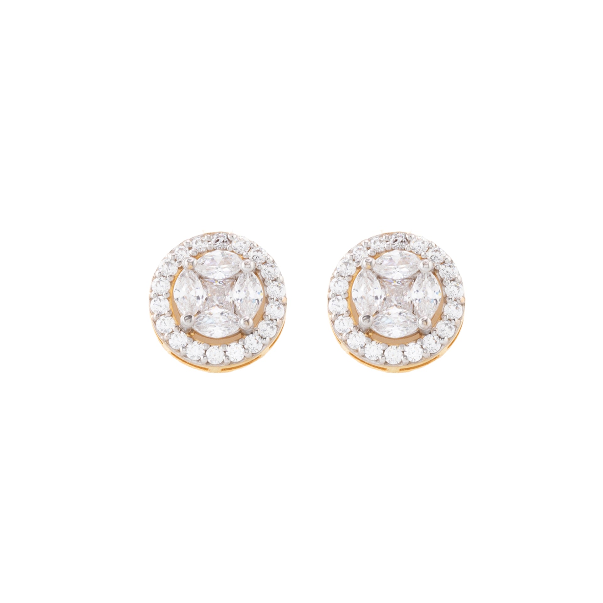 Diamond Round Cluster Earrings
