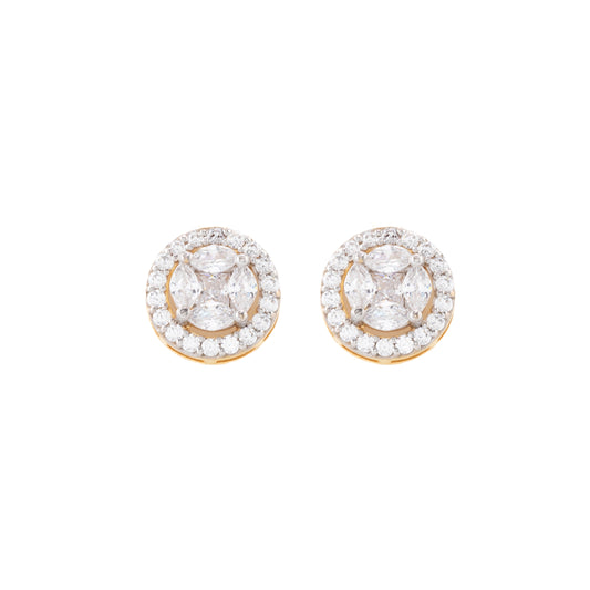 Diamond Round Cluster Earrings
