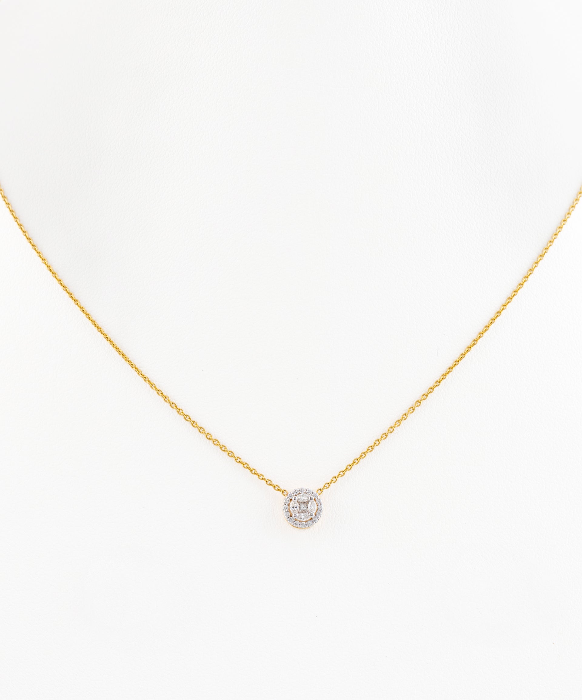 Diamond Round Cluster Necklace