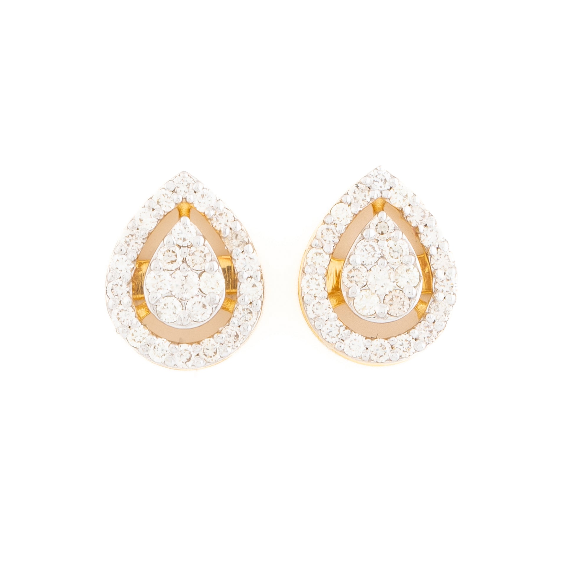 Diamond Teardrop Cluster Earrings