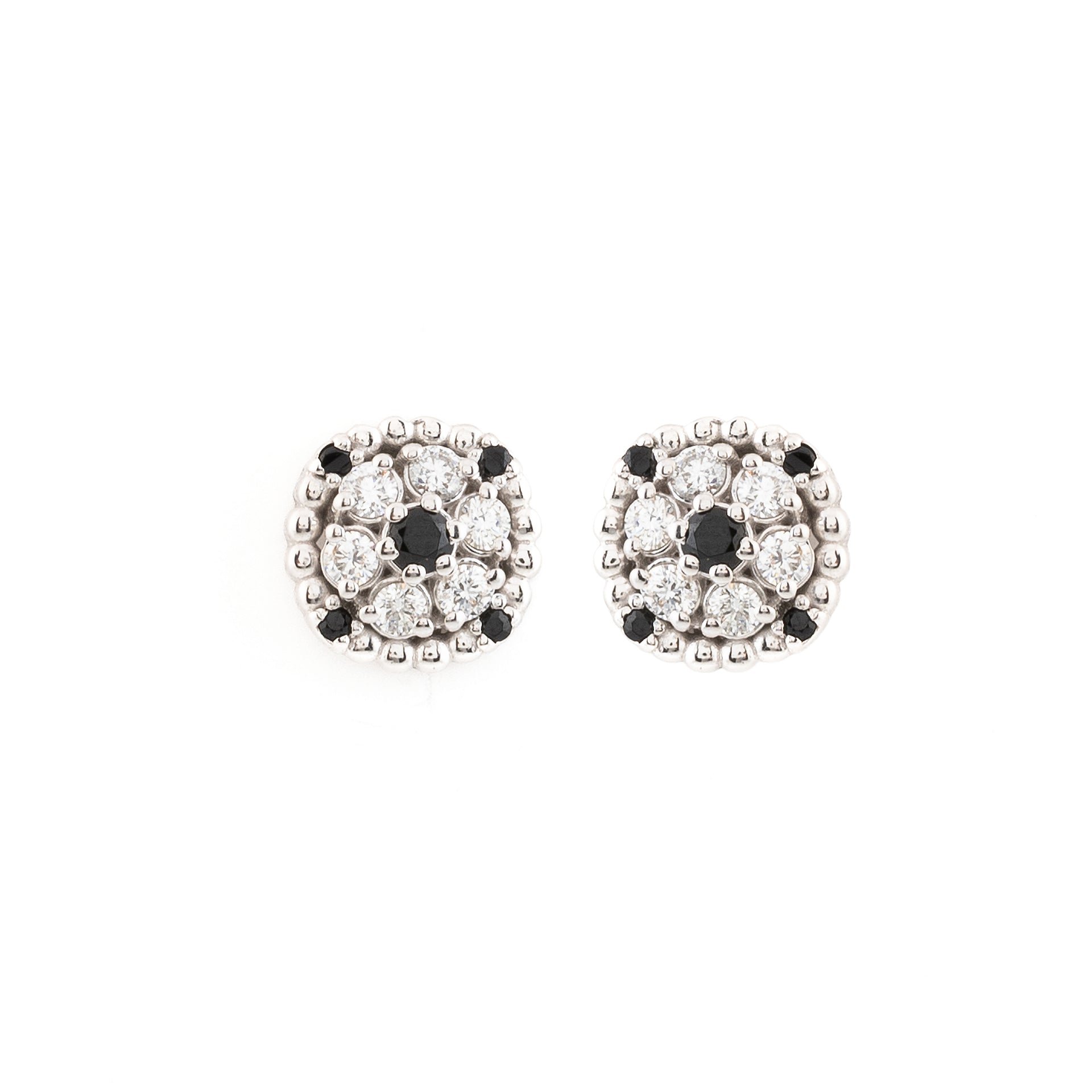 Diamond and Black Gemstone Earrings