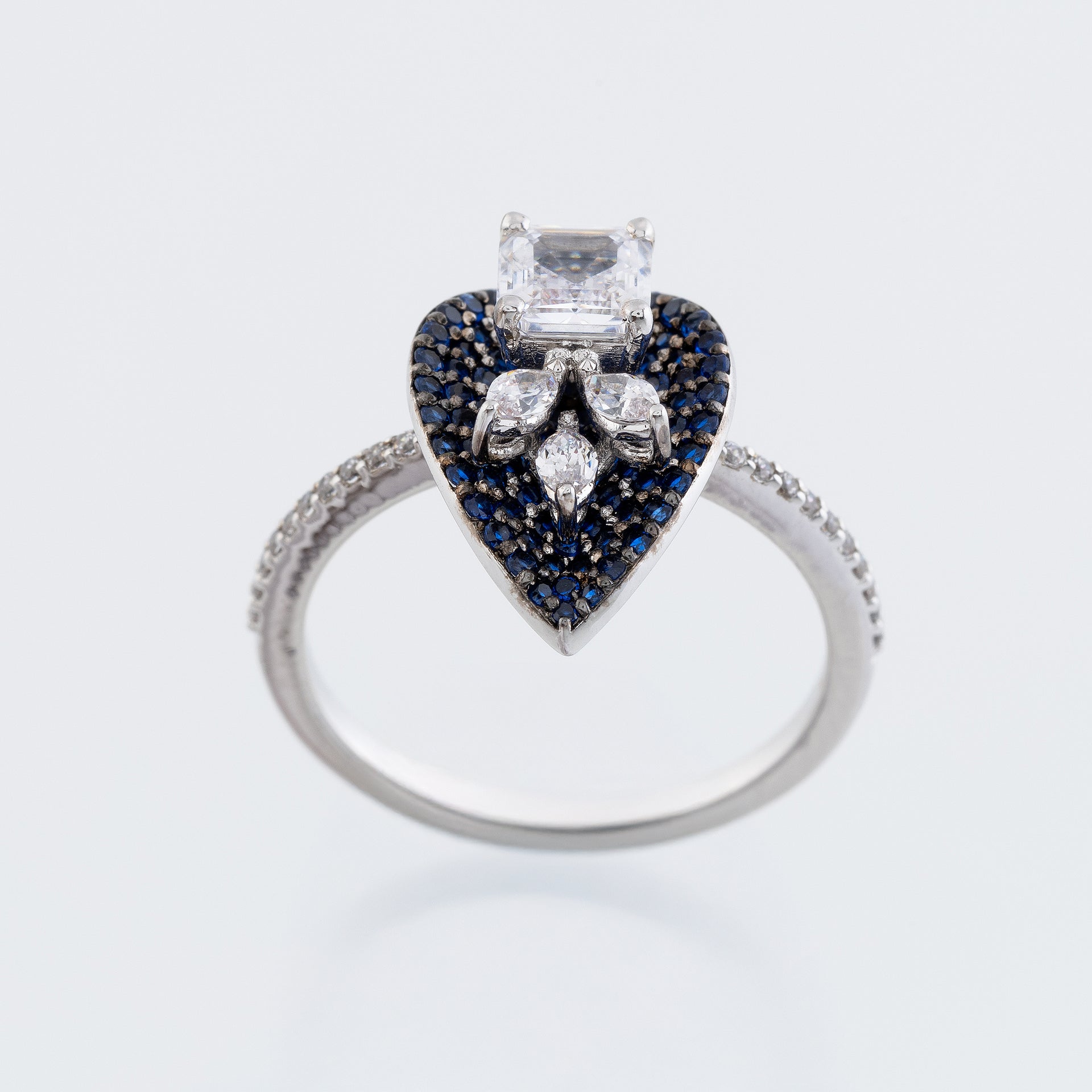 Vian Sheid Blue Sapphire and  Diamond Statement Ring