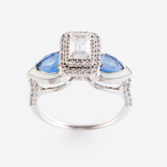 Vian Petal Blue Gemstone and Diamond Statement Ring