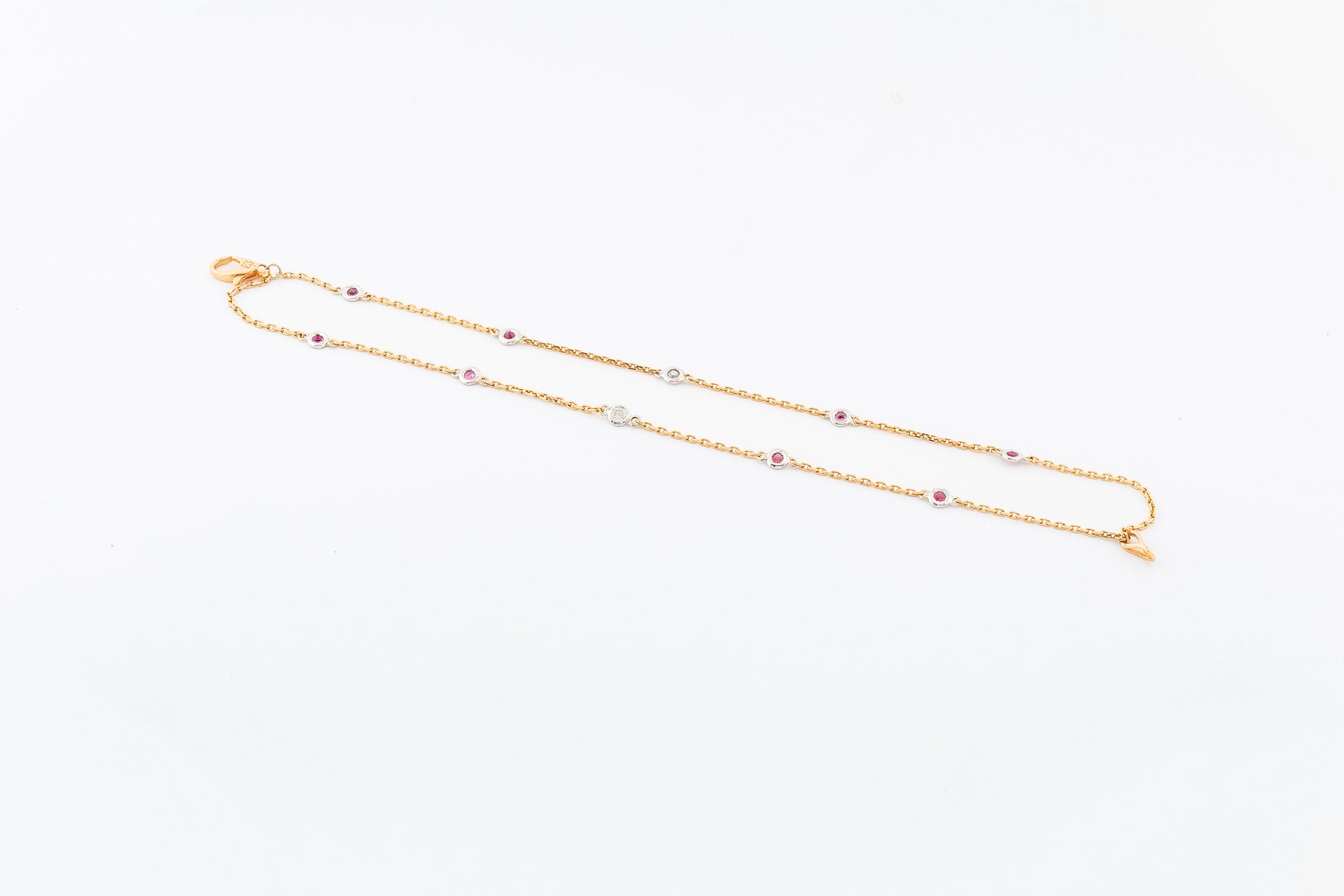 Diamond and Ruby Double Chain Bracelet
