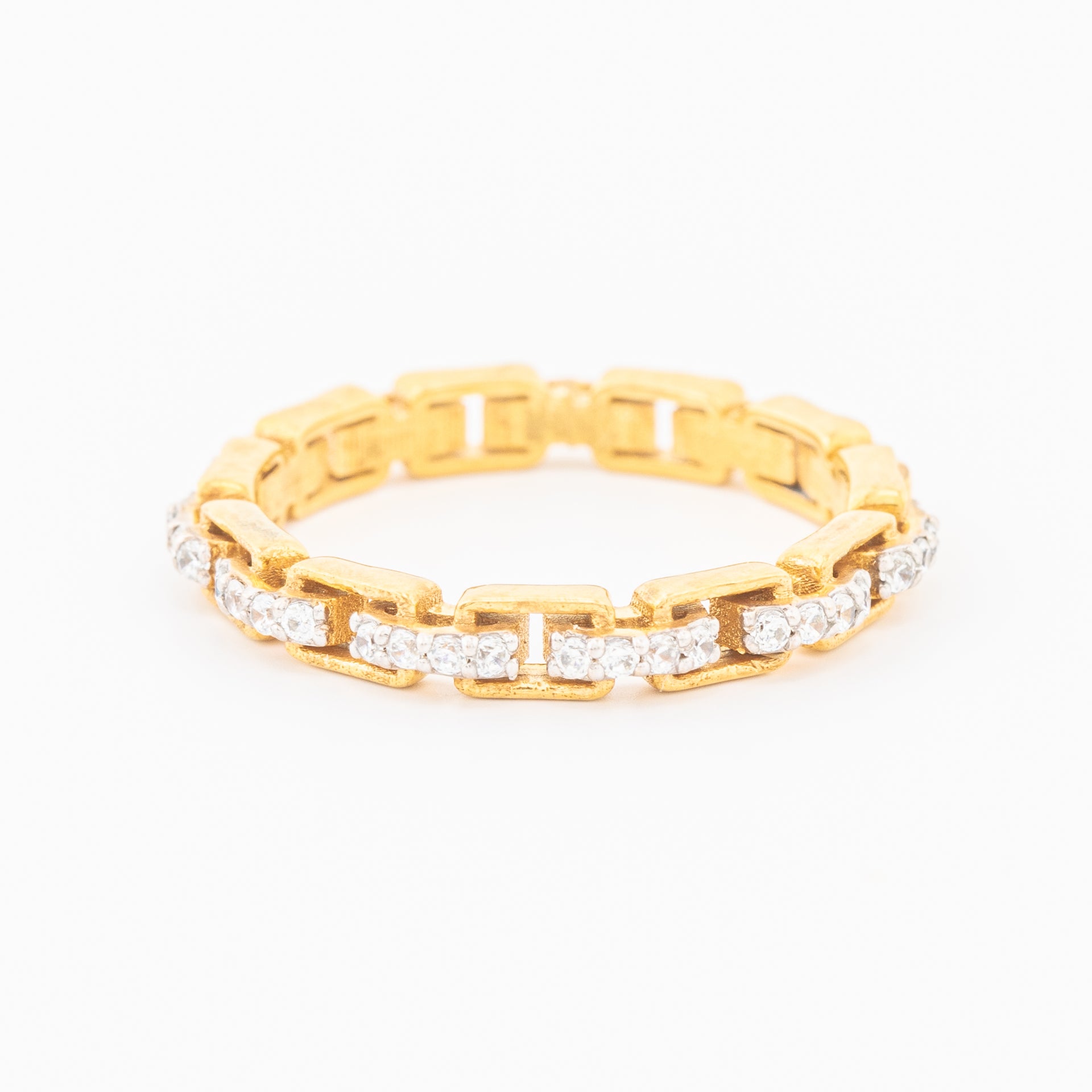 Half Eternity Diamond Link Wedding Band