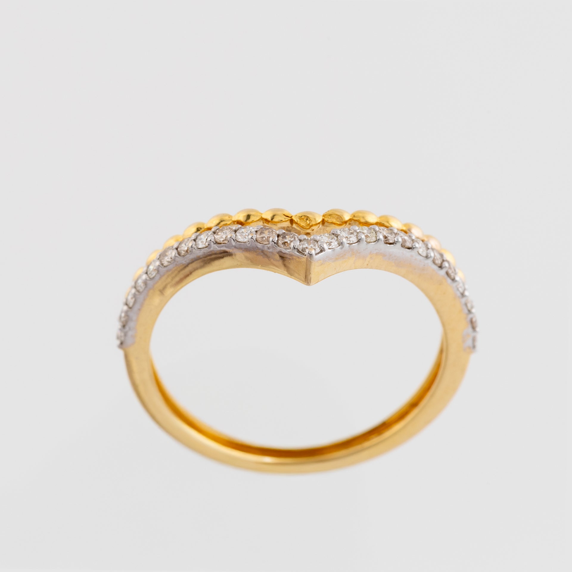 Modern V Diamond Wedding Band