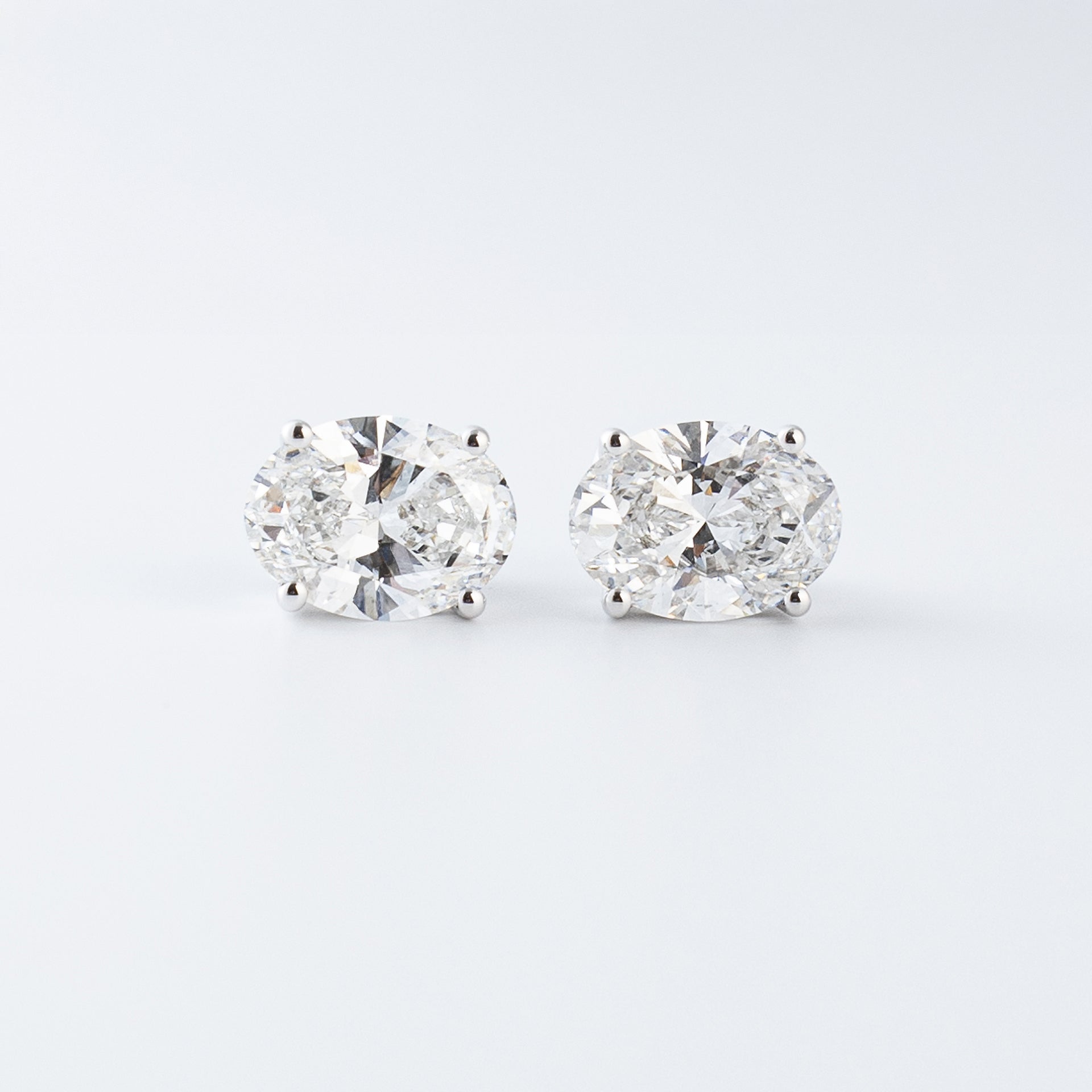 Oval-Shaped Diamond Stud Earrings