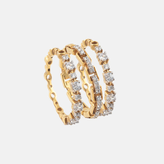Trinity Link Diamond Stacking Rings