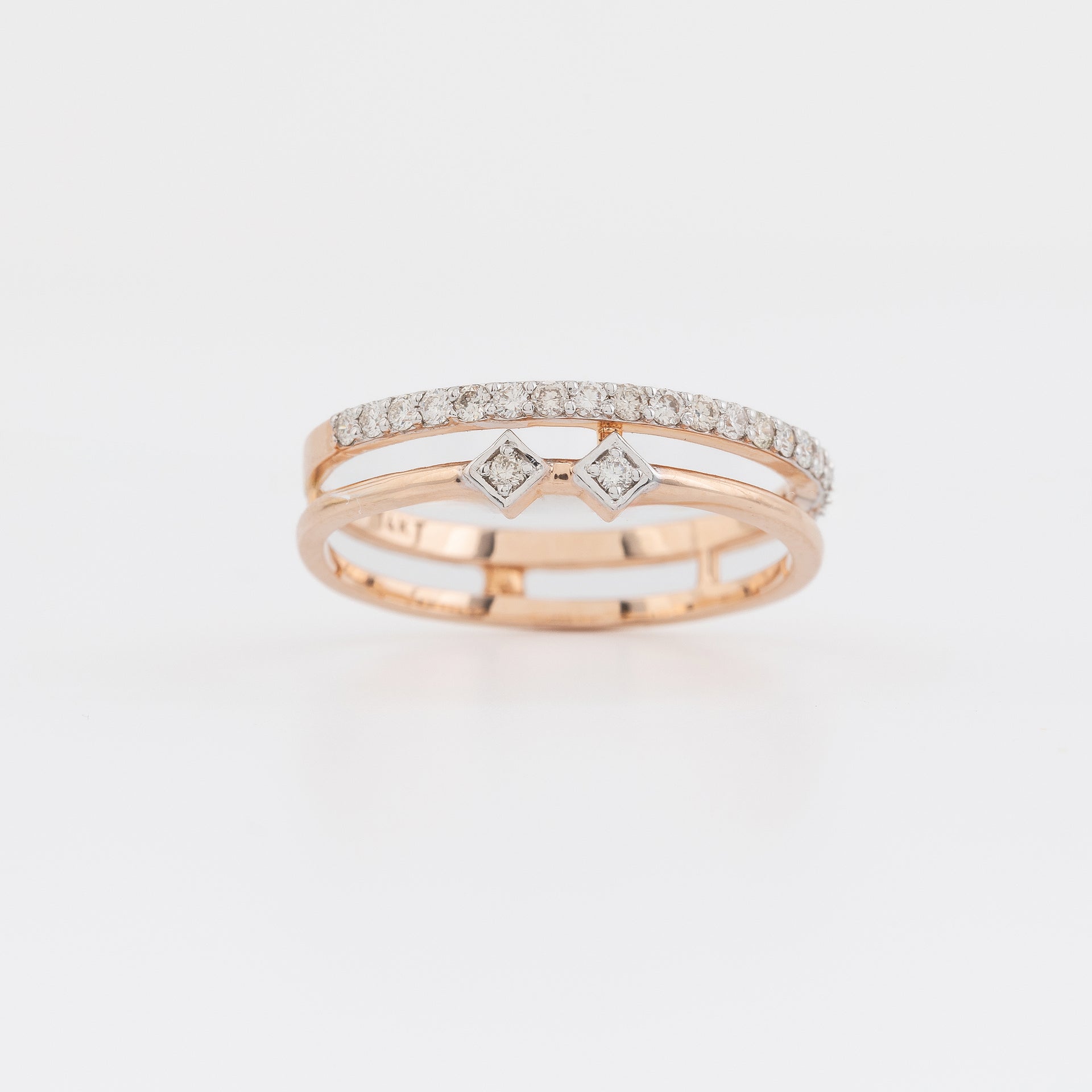 Twin Band Diamond Ring