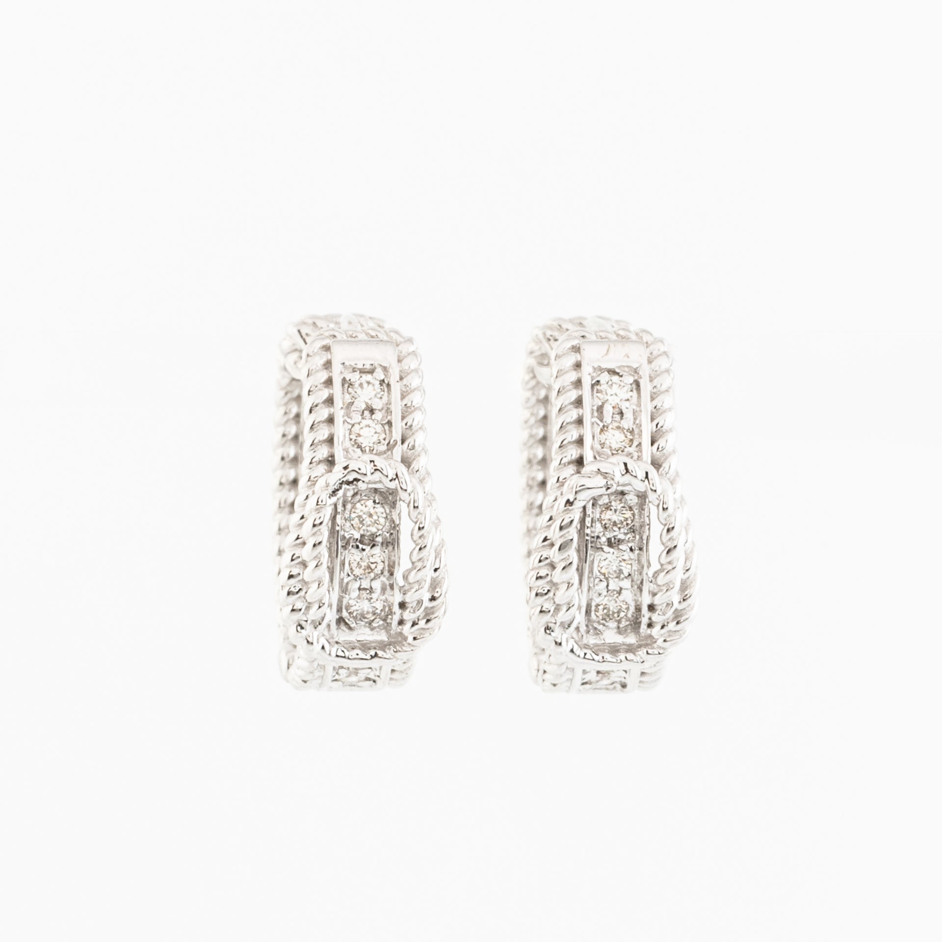 White Gold and Diamond Hoops