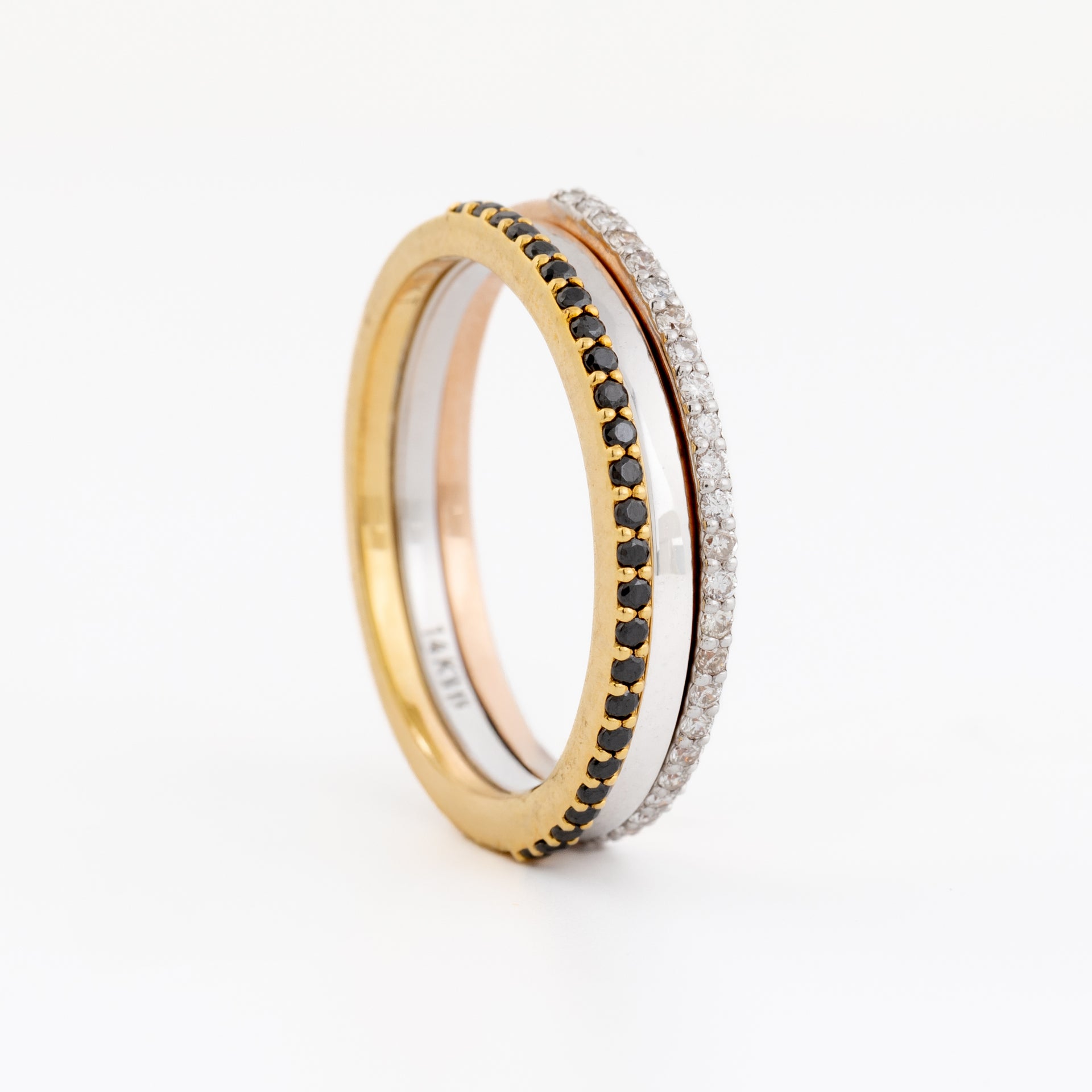 Black Onyx Diamond Stacking Ring