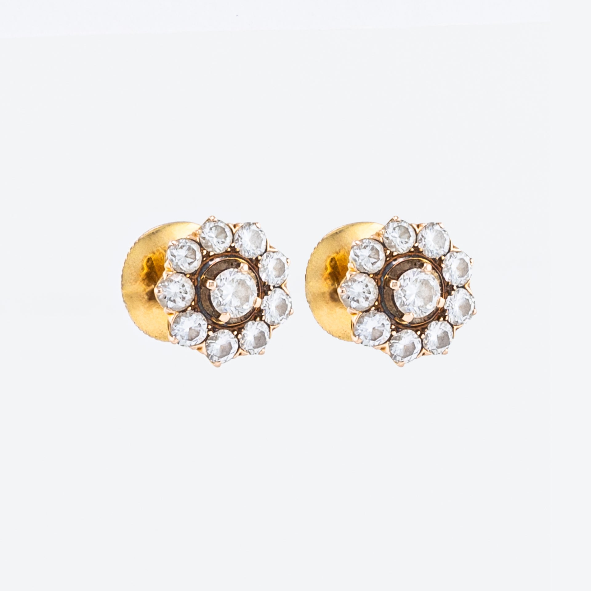 Diamond Flower Studs