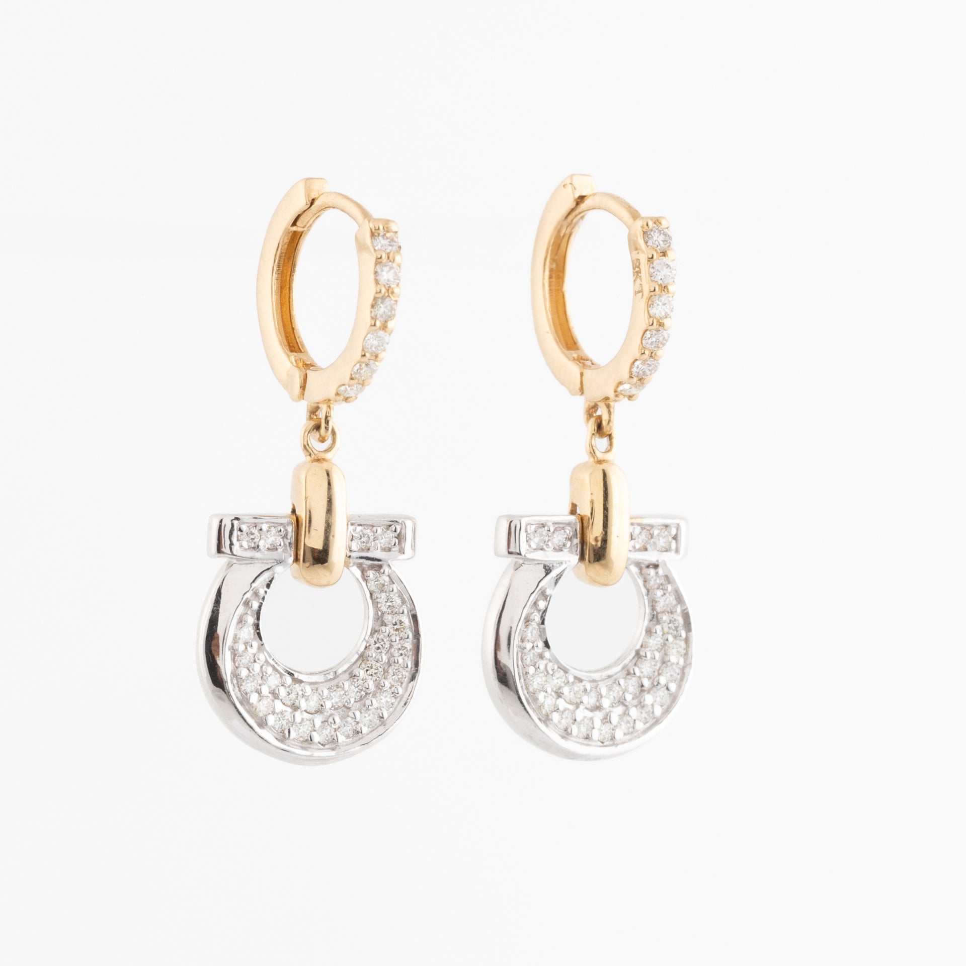 Diamond Hoop Drop Earrings