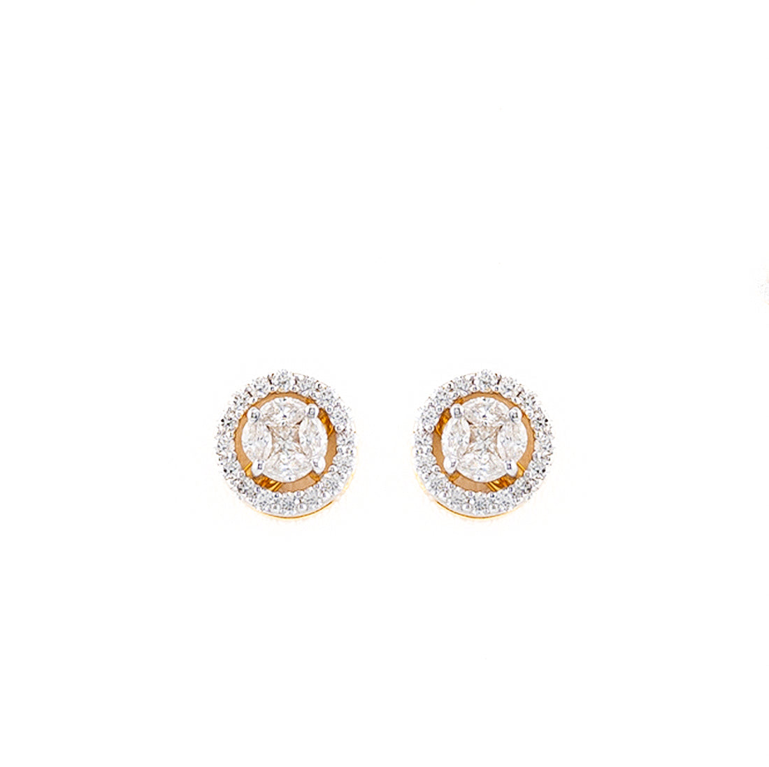 Diamond Round Cluster Earrings