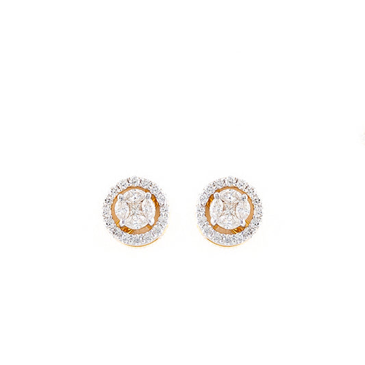 Diamond Round Cluster Earrings