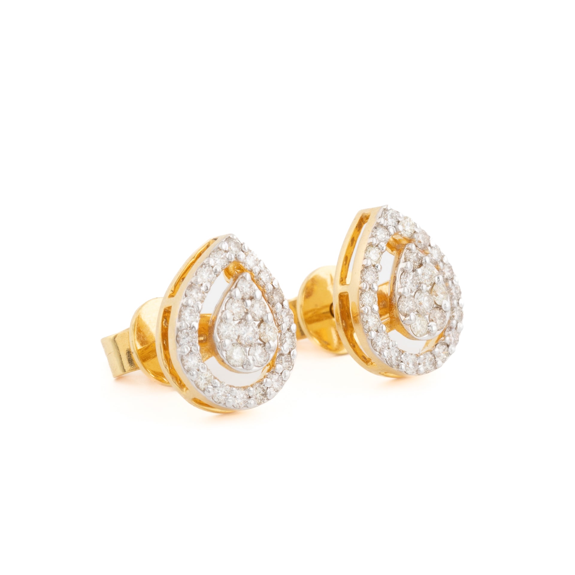 Diamond Teardrop Cluster Earrings