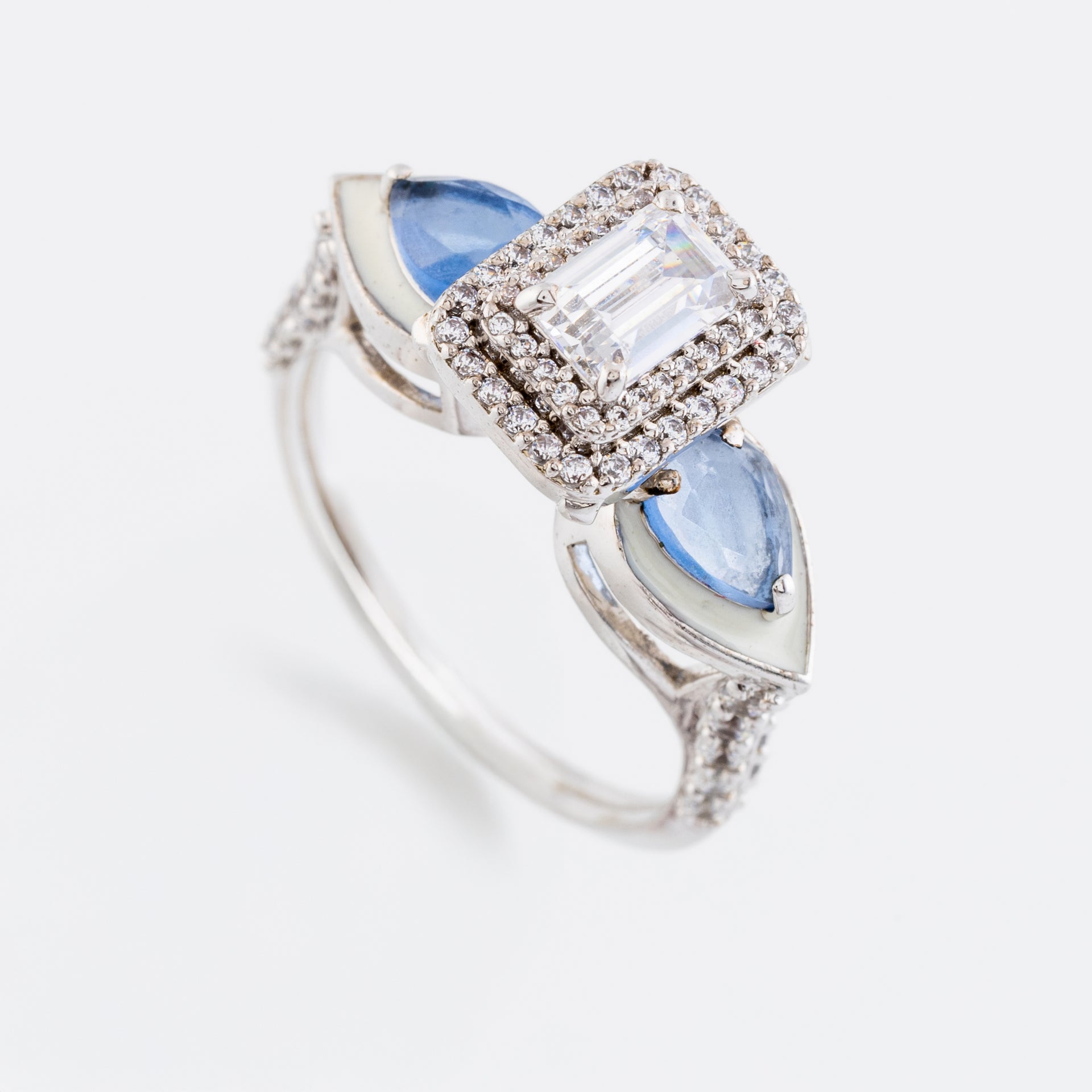 Vian Petal Blue Gemstone and Diamond Statement Ring