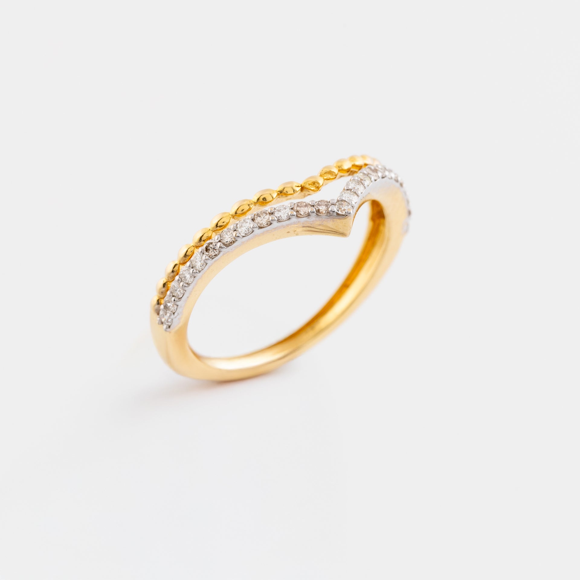 Modern V Diamond Wedding Band