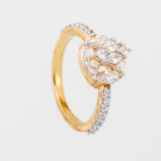 Solitaire Marquise Cluster Diamond Engagement Ring