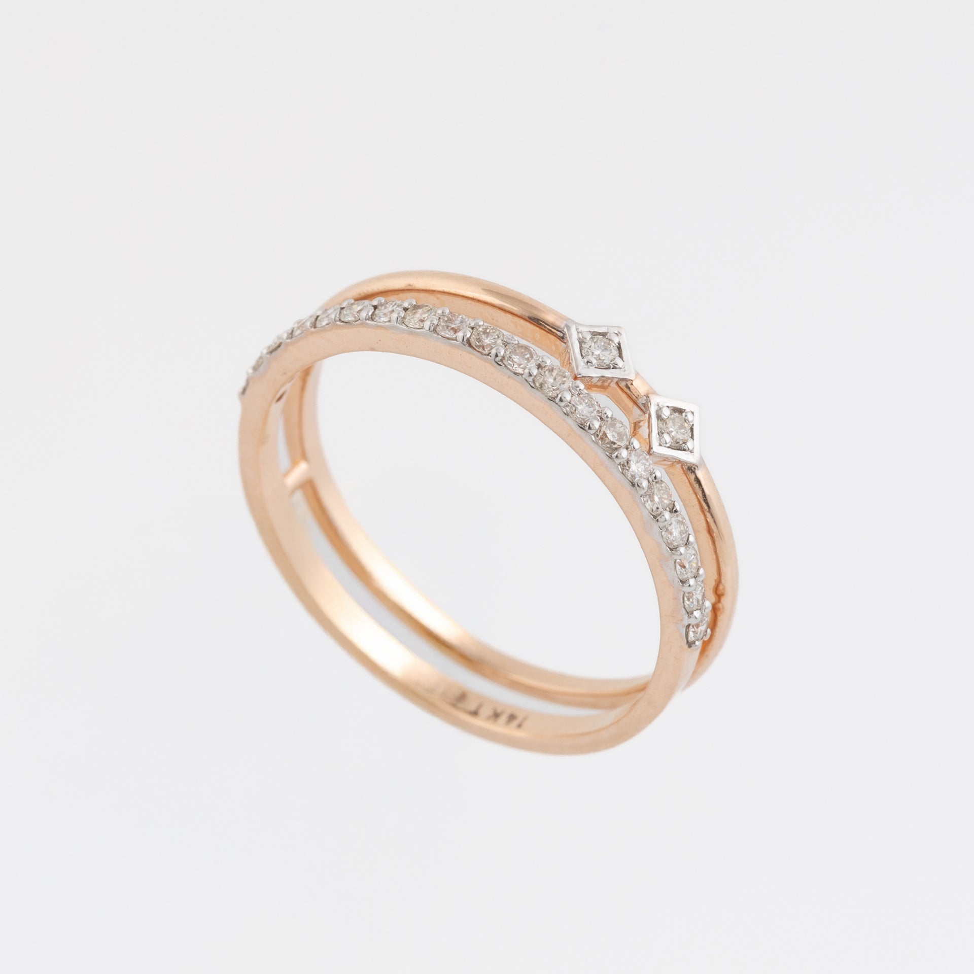 Twin Band Diamond Ring