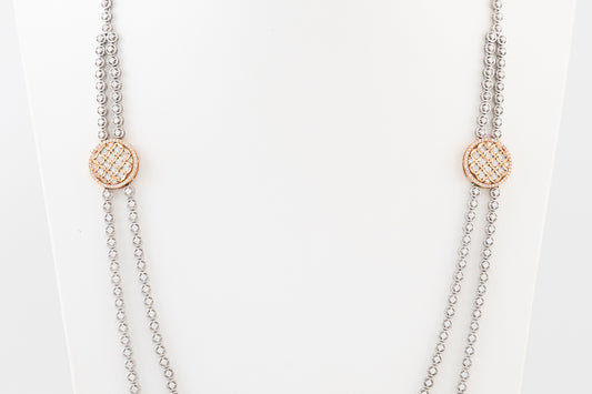 Vian Medallion Diamond Double-Layer Necklace