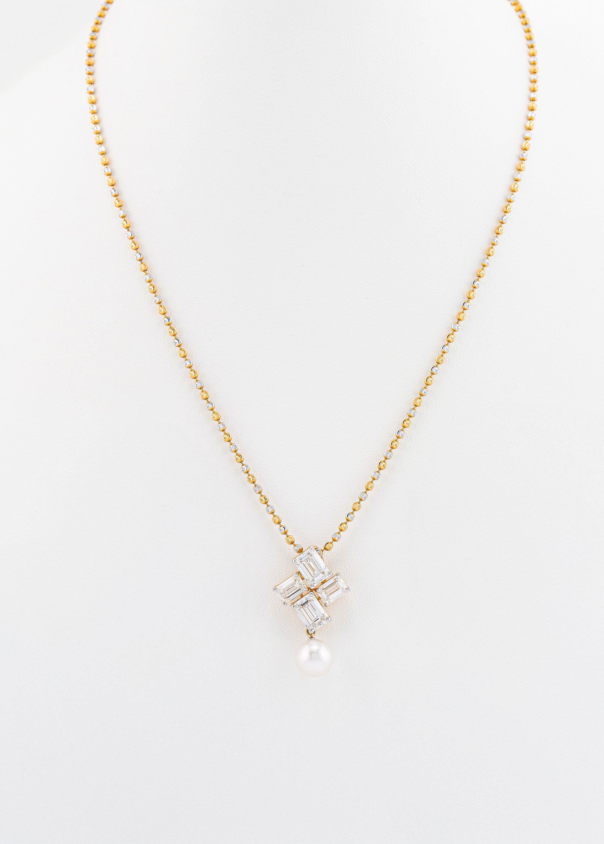 Vian Royal Pearl and Emerald Diamond Drop Collection