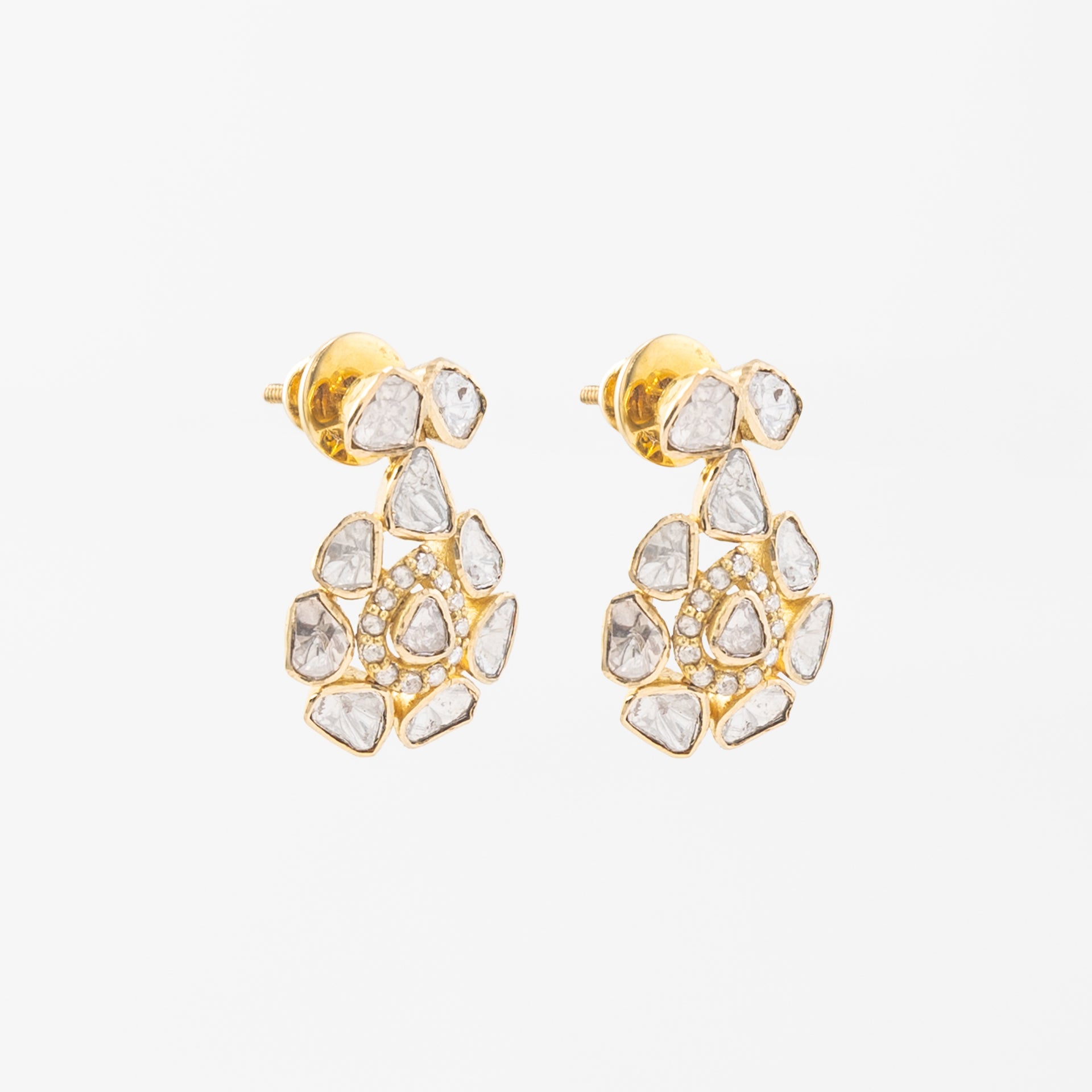 Vian Vintage Uncut Diamond Drop Earrings