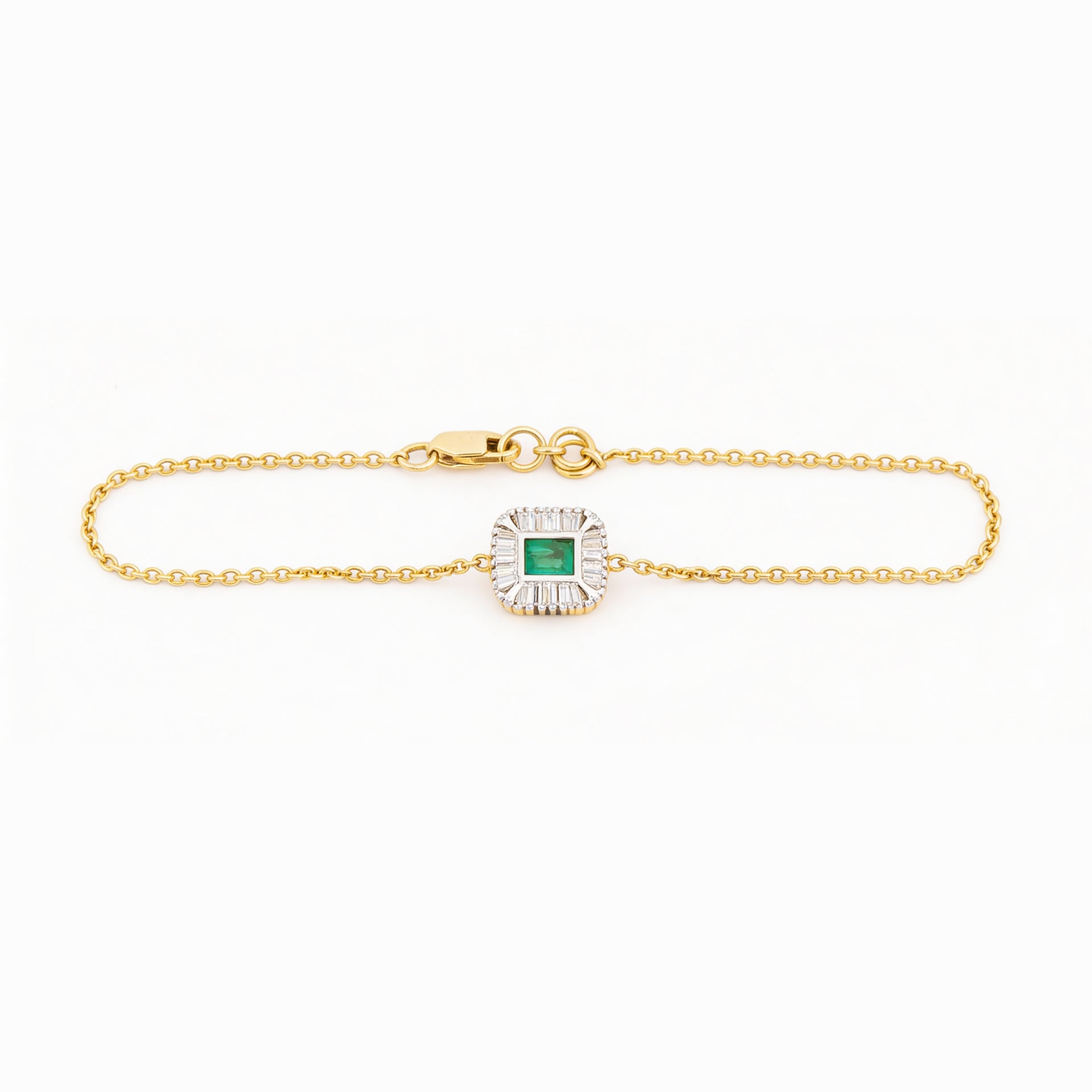 Emerald and Baguette Bracelet