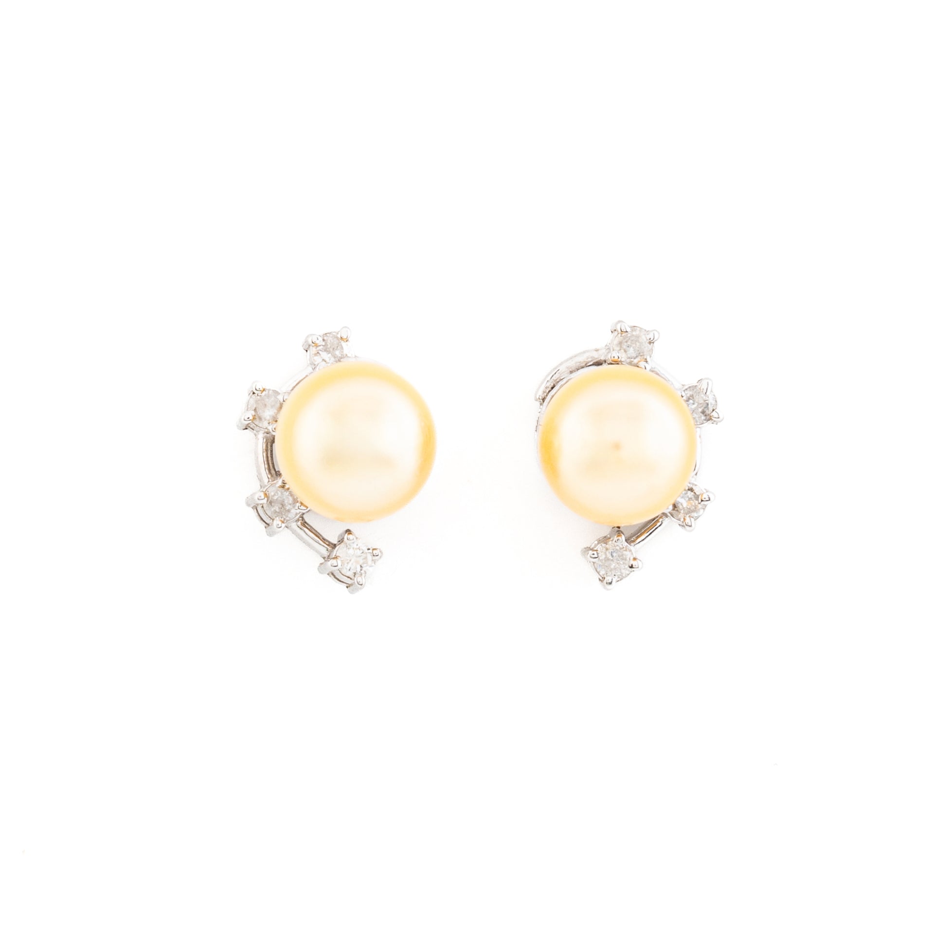 Changeable Pearl and Diamond Leaf Earrings