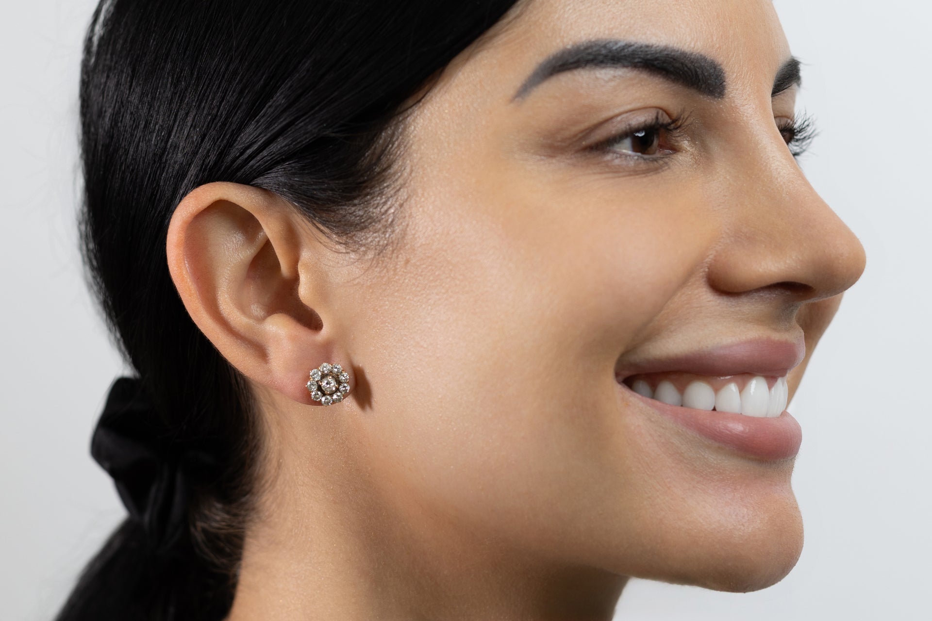 Diamond Flower Studs