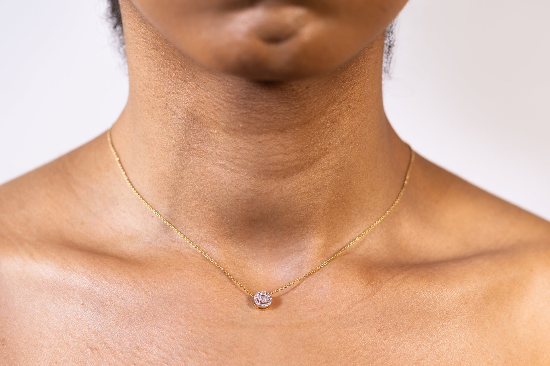 Diamond Round Cluster Necklace