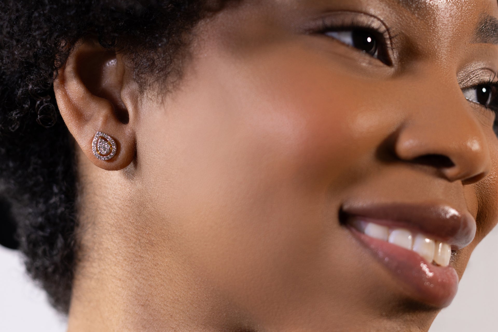 Diamond Teardrop Cluster Earrings