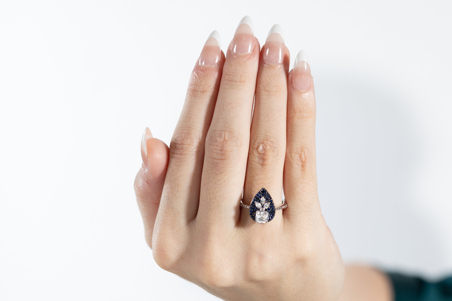 Vian Sheid Blue Sapphire and  Diamond Statement Ring