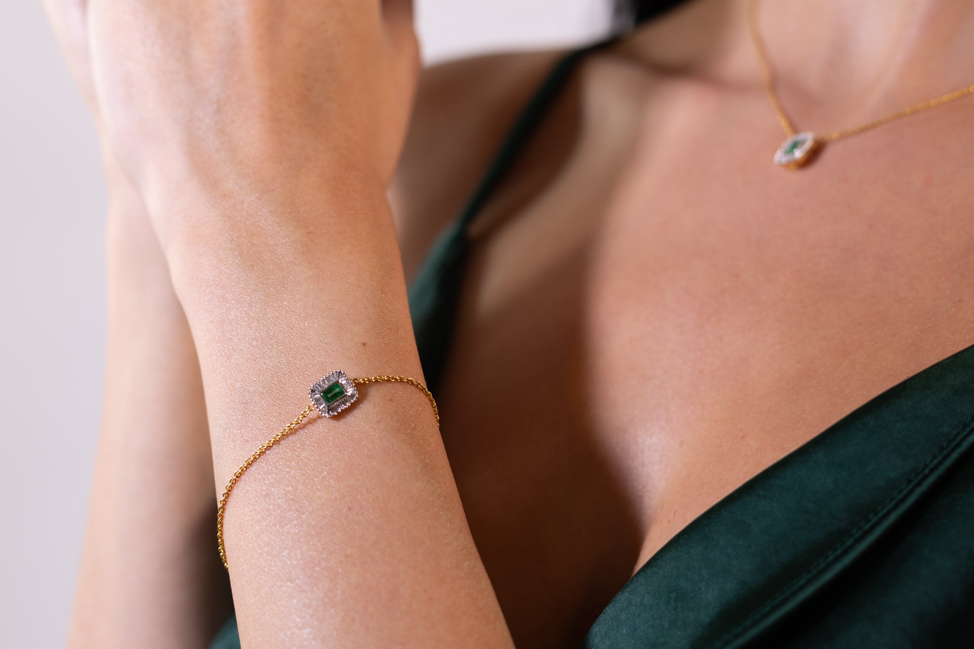 Emerald and Baguette Bracelet