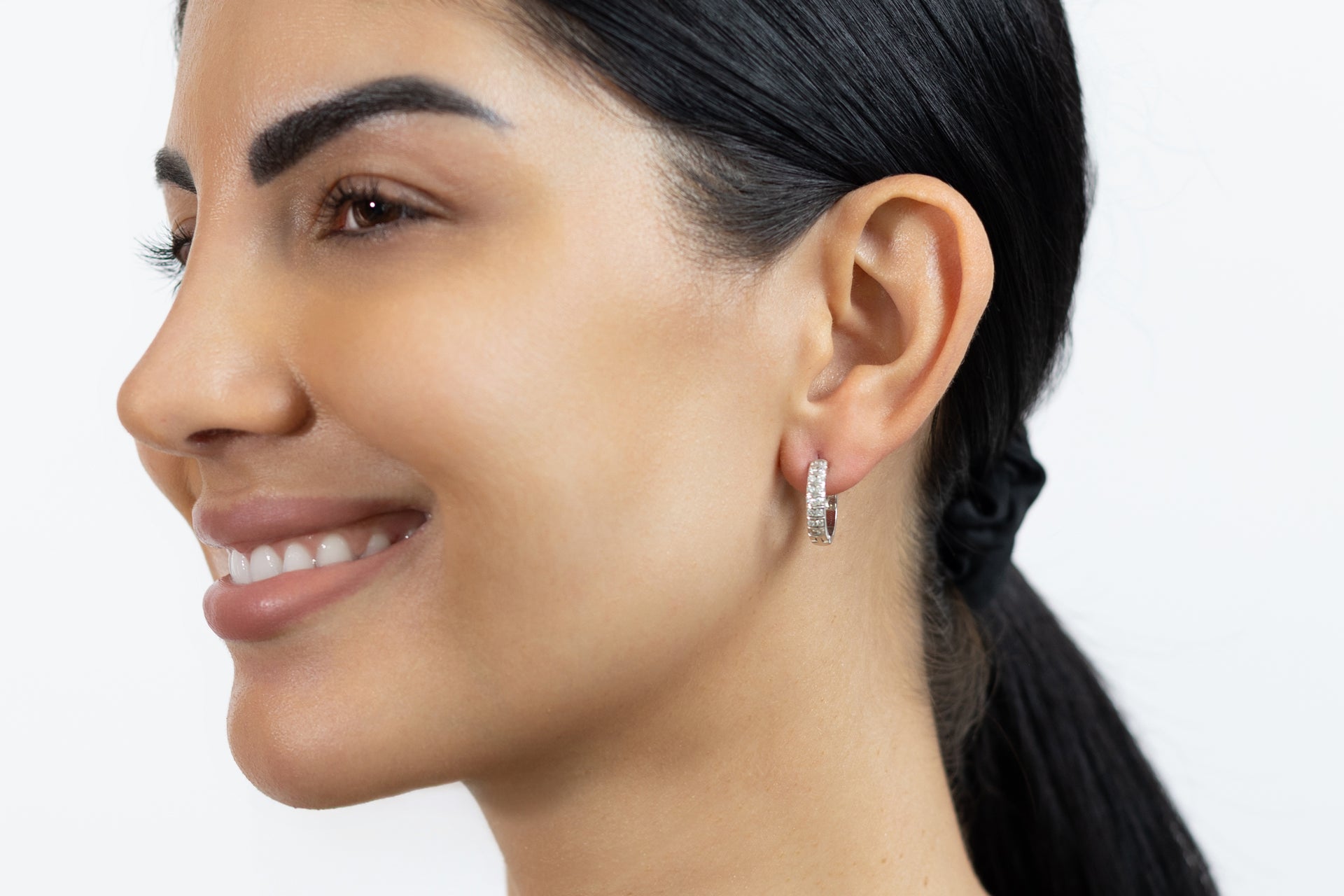 Eternity Hoop Diamond Earrings