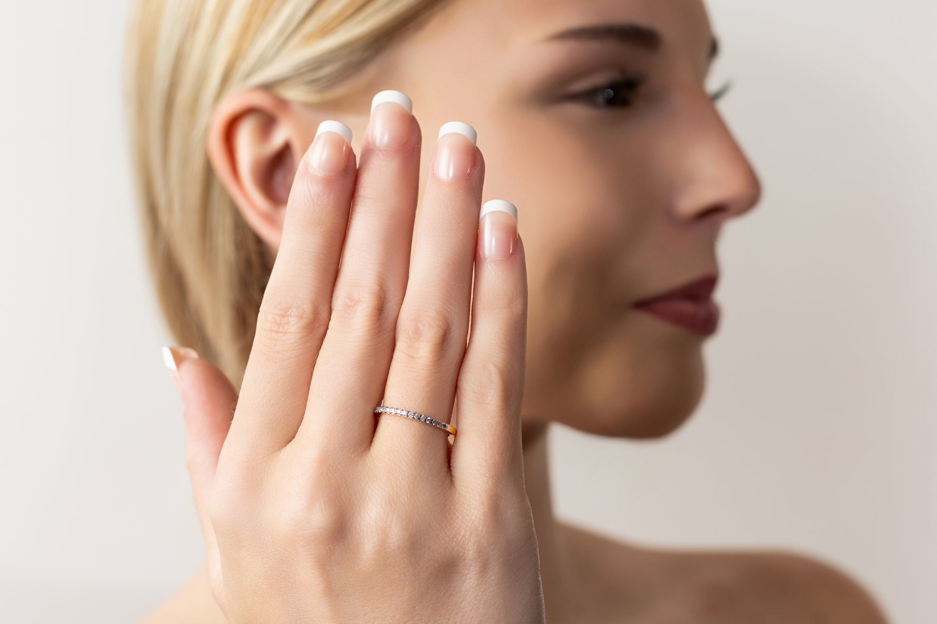 Half Eternity Diamond Plain Wedding Band