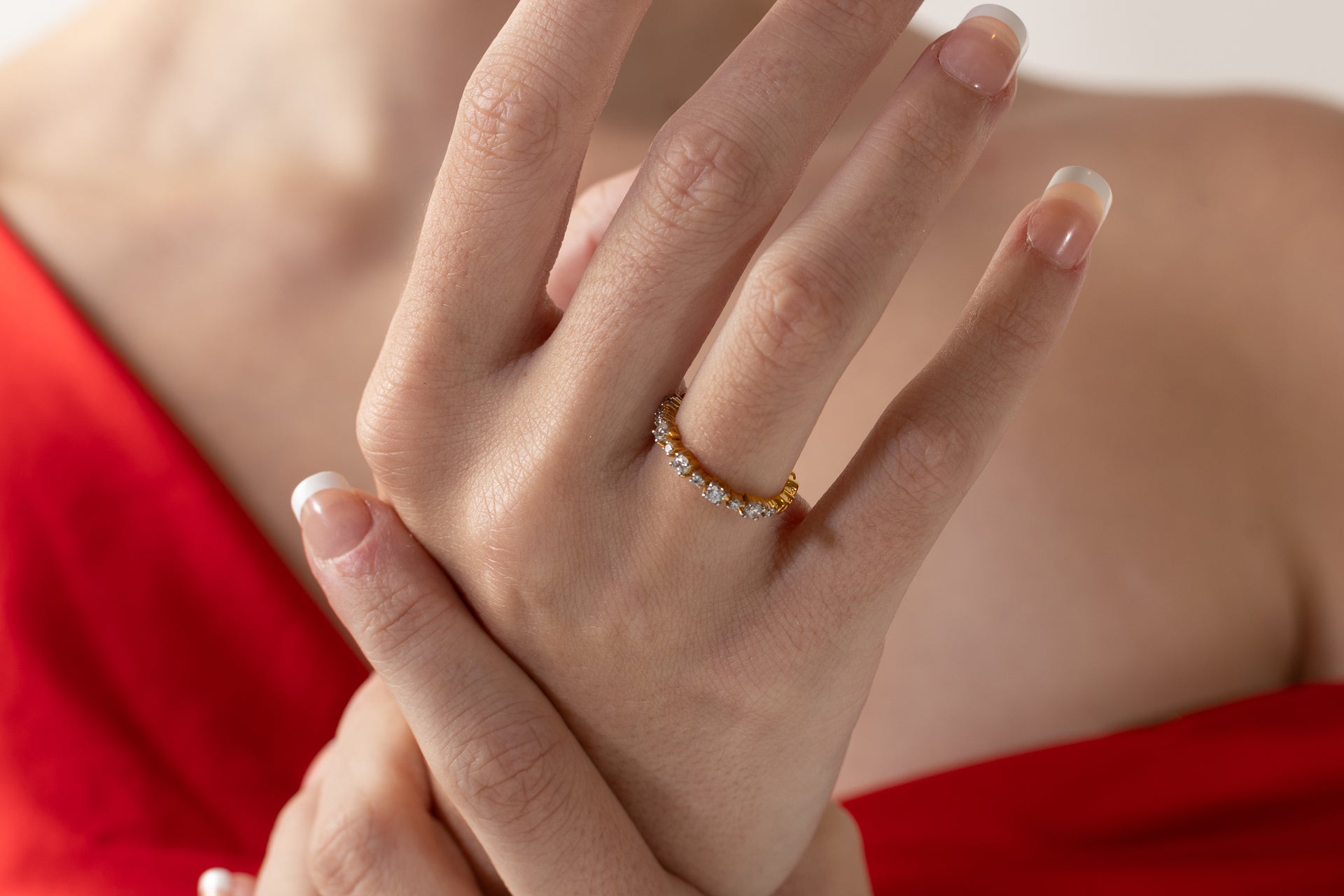 Half Eternity Round Diamond Wedding Band