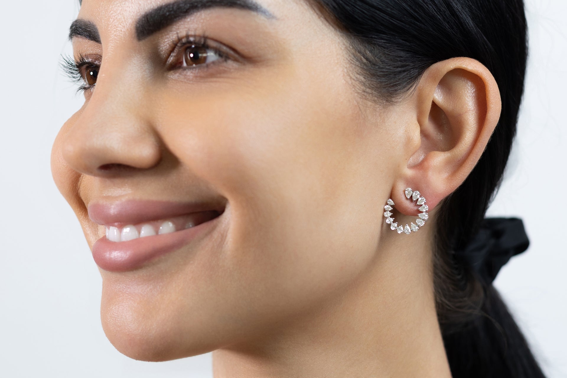 Pear Shaped Diamond Ring Hoops