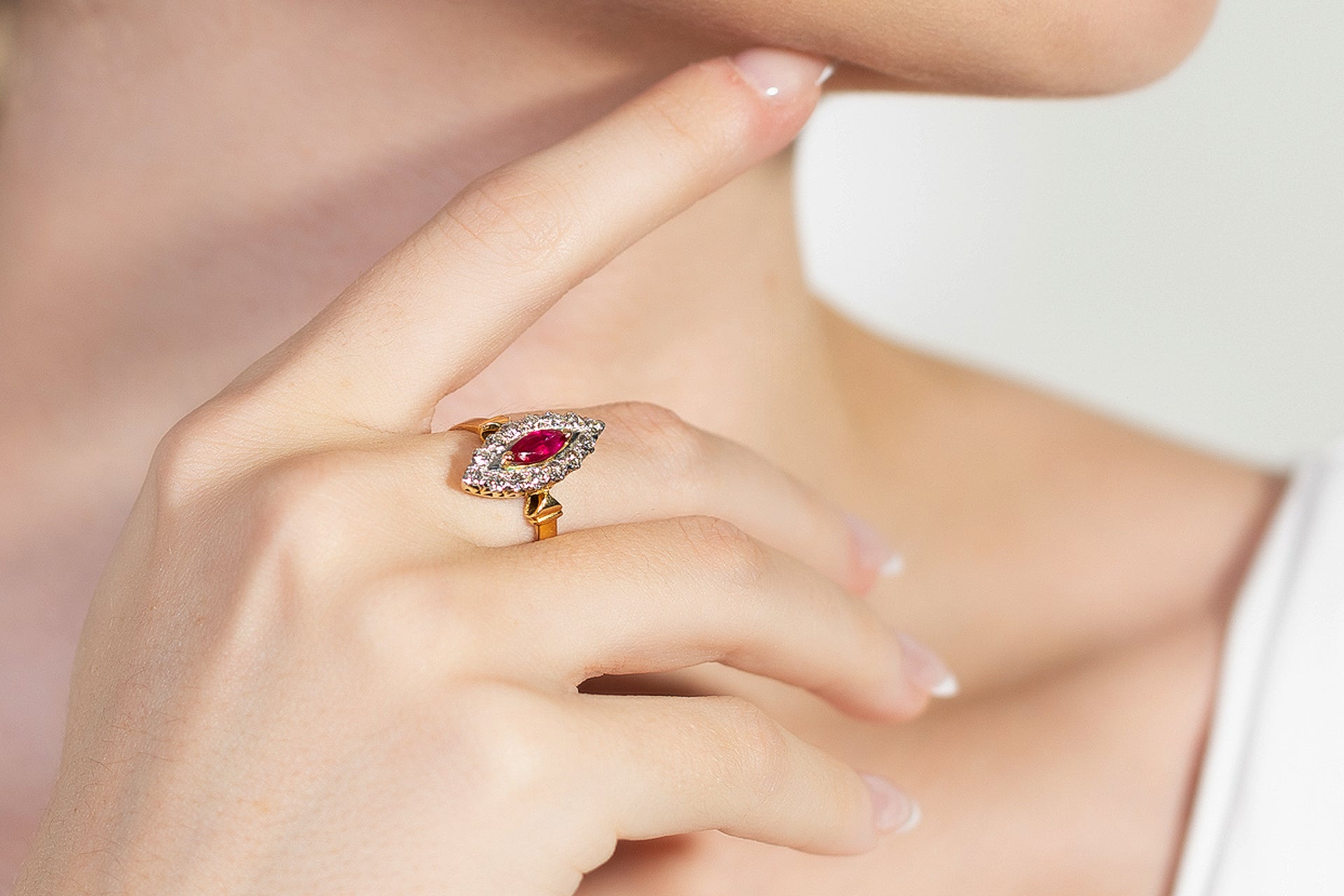 Vian Timeless Ruby and Diamond Statement Ring