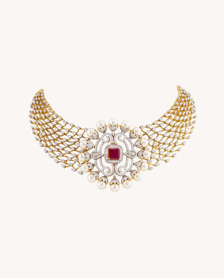 Vian Interchangeable Stones and Diamonds Choker Collecion
