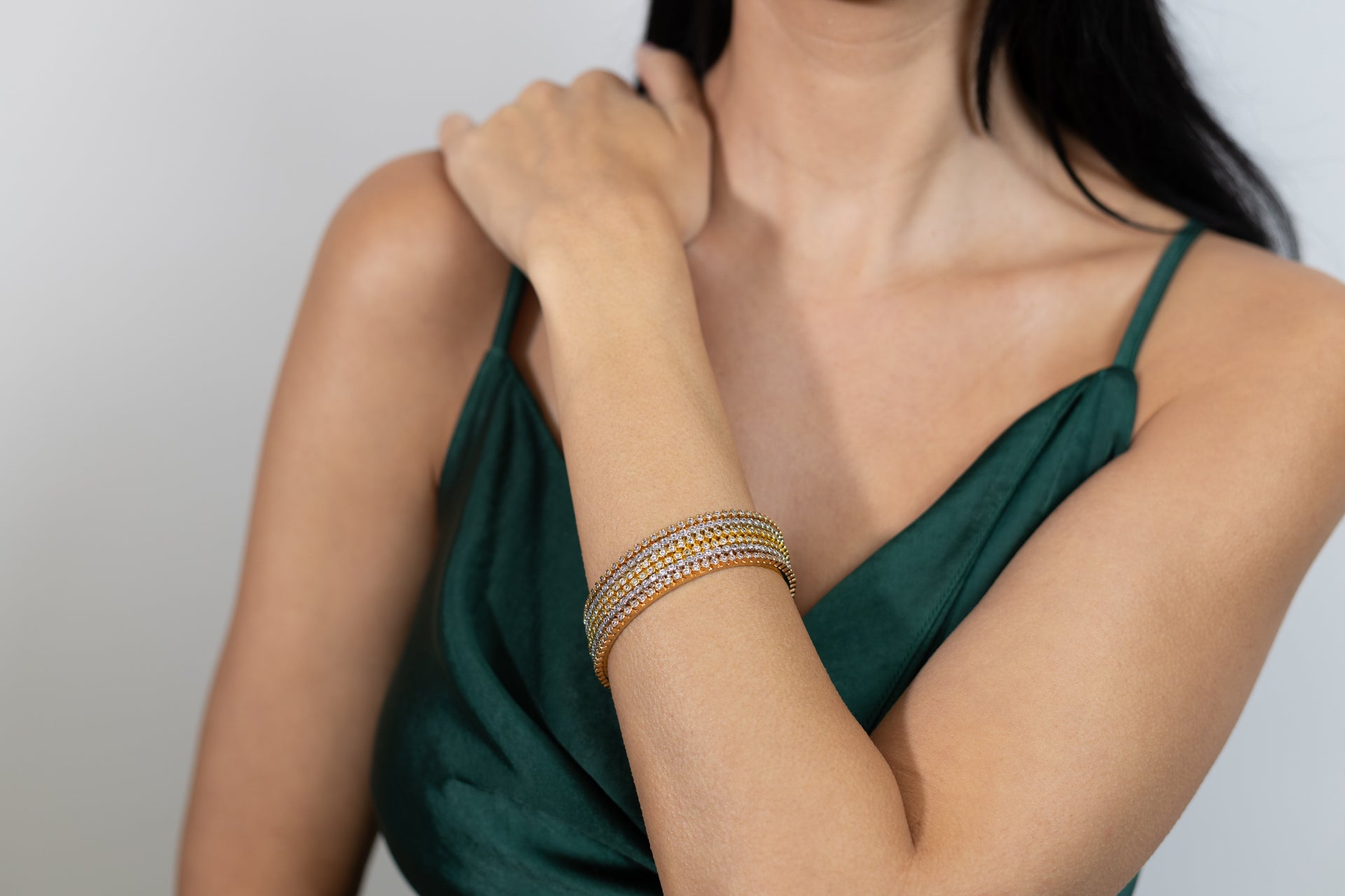 Vian Three-Tone Stackable Bangles