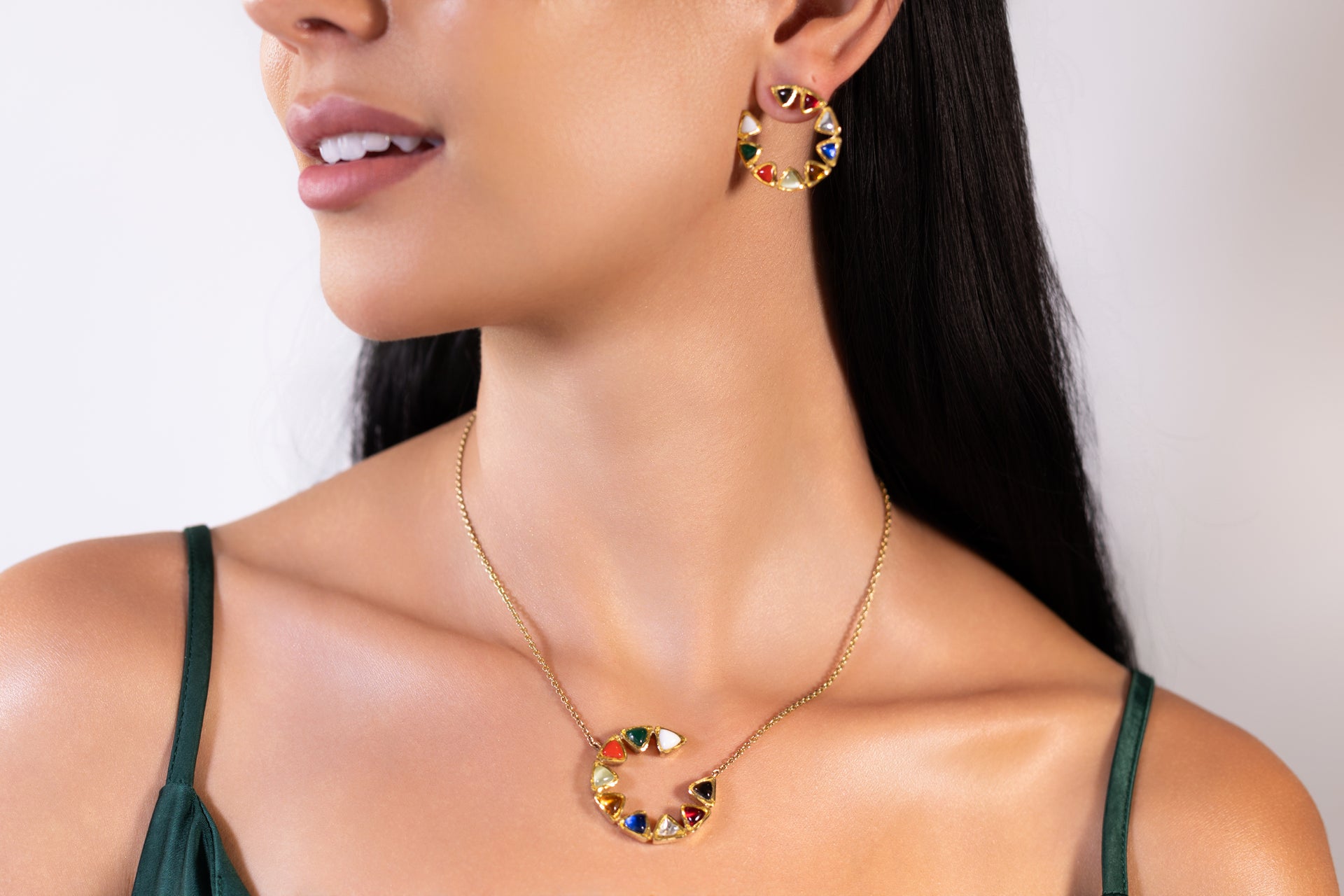 Vian Uncut Diamond Navratna Collection