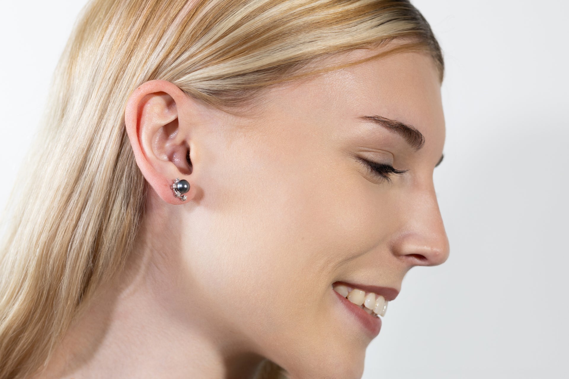 Changeable Pearl and Diamond Leaf Earrings