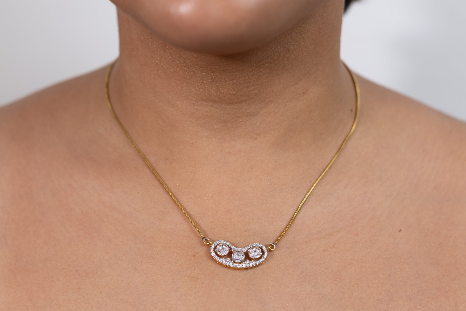 Three Stone Cluster Diamond Pendant Collection