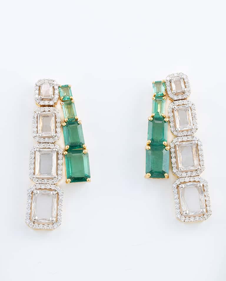 Vian Rose Cut Diamond and Emerald Collection