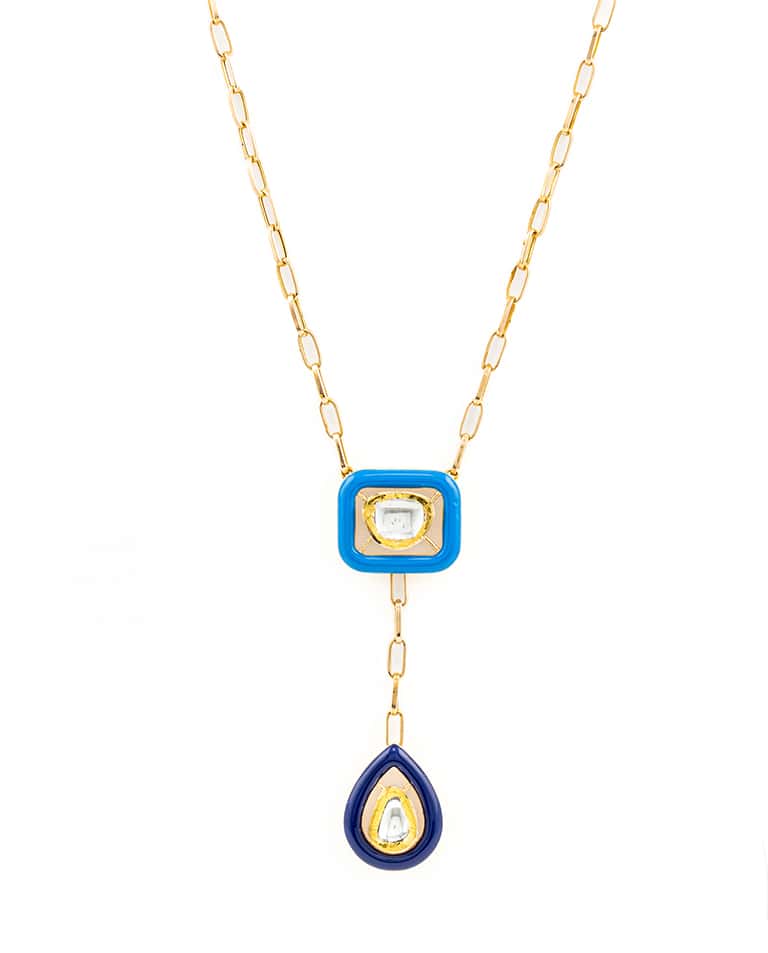 Vian Uncut Diamond Blue Enamel Collection